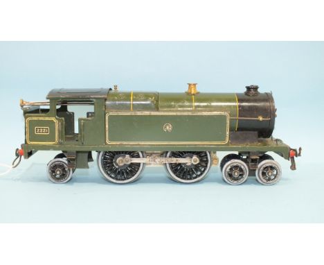 Hornby O gauge, a late 1930's c/w GWR 4-4-2T No.2 Special Tank Locomotive, no.2221 in Hornby Service Dept box.