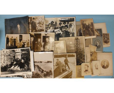 A group of press photographs c1930's, including a picture by radio of a lynching in California, two of Kaiser Wilhelm, also l