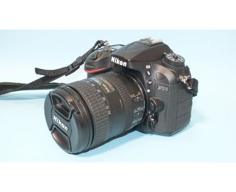 Nikon D7200 DSLR camera no.6106438, with A F-S Nikkor 16-85mm 1:3.5-5.6 GED lens, with case and manual.