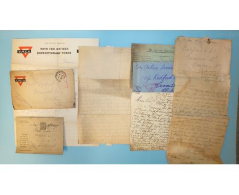 A collection of approximately ninety WW1 letters and cards from the front thanking Messrs Redford &amp; Co for sending cigare