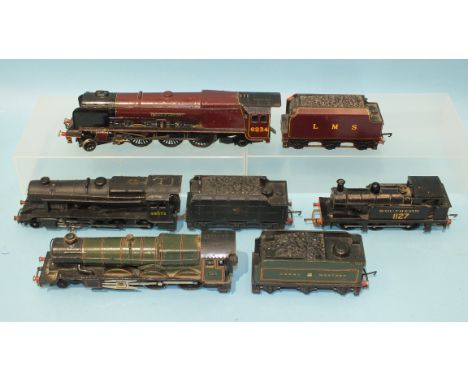 Hornby Dublo, a modified Duchess Class LMS 4-6-2 locomotive and tender "Duchess of Abercorn" No. 6234 and another locomotive 