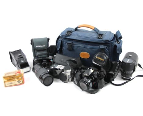 Various cameras and equipment, to include a Cullamann carrying case, 41cm W, various other camera equipment, etc. (a quantity