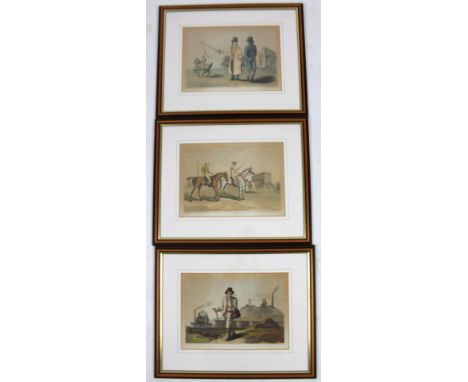 After Walker, Jackson and Kaufman. Train and Mining graph, in colours, c1885, 21cm x 30cm, another figures in long jackets an