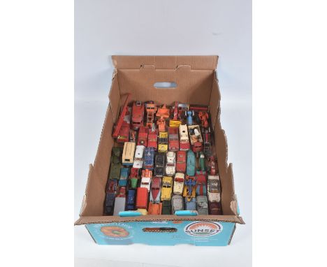 A QUANTITY OF UNBOXED ASSORTED PLAYWORN DIECAST VEHICLES, to include Tri-ang Spot-On Ford Zodiac with lights, No.100sl, M.G. 