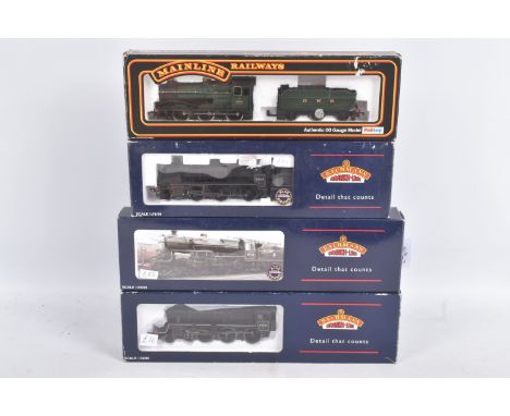 THREE BOXED BACHMANN BRANCHLINE 00 GAUGE MODEL LOCOMOTIVES, to include a  Class N 2-6-0 31844 and tender in BR lined black wi