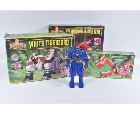 THREE BOXED 1993 BANDAI POWER RANGER MODELS, to include a White Tigerzord, reference 2271, only large model and some parts in