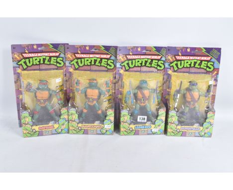 FOUR BOXED 2015 PLAYMATES GIOCHI PREZIOSI NICKELODEON TEENAGE MUTANT NINJA TURTLES FIGURES, includes all Leonardo, Raphael, M