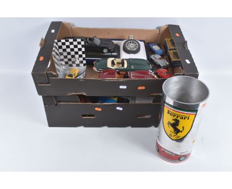 A QUANTITY OF ASSORTED MODERN DIECAST VEHICLES, to include part boxed presentation set containing an empty bottle of Chevrole