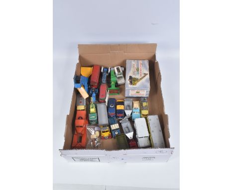 A QUANTITYOF UNBOXED ASSORTED PLAYWORN DIECAST VEHICLES, to include Corgi Toys Ford Thames Walls Ice Cream Van, No.447, compl