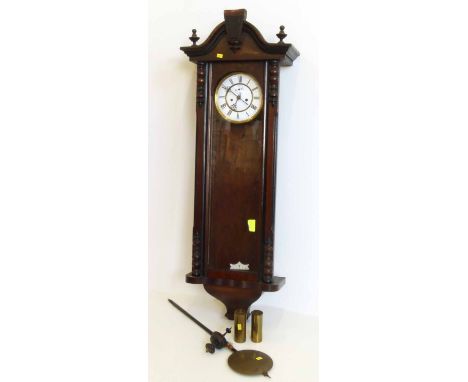 Victorian mahogany 8-day wall clock. Condition report: see terms and conditions.