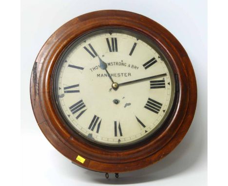 Tho.s Armstrong and Brother Manchester Victorian wall clock. Condition report: see terms and conditions.