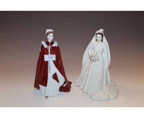 TWO ROYAL WORCESTER FIGURES OF HM QUEEN II