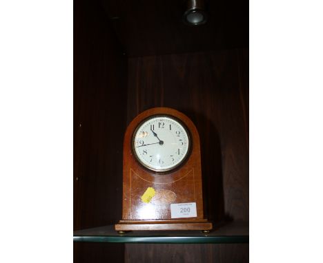 A FRENCH INLAID MANTEL CLOCK