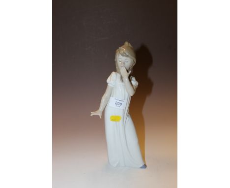 A NAO FIGURE OF A YAWNING GIRL