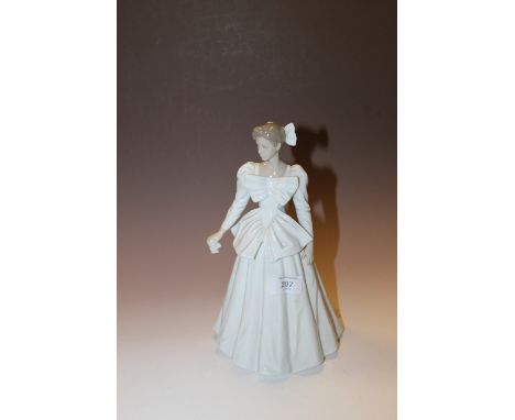 A NAO FIGURE OF A LADY HOLDING A HANDKERCHIEF