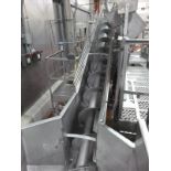 s/s inclined screw conveyor 16 in. diam. x 18 in. L  w/ sides c/w load cells Weigh-Tronix mod.  WI-