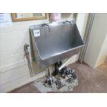 hand wash sink s/s 2-station foot-operated 36 in.