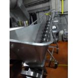 s/s inclined screw conveyor 12 in. diam. x 10 ft. L. c/w hopper sides on casters