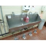 hand wash sink s/s 4-station foot operated 75 in.