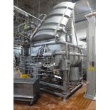 s/s dual shaft vacuum ribbon blender 5 ft. W x 102 in. L. x 40 in. dia. electric drive  c/w load