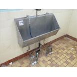 hand wash sink s/s 2-station foot-operated 48 in.