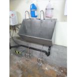 hand wash sink s/s 2-station foot-operated 48 in.