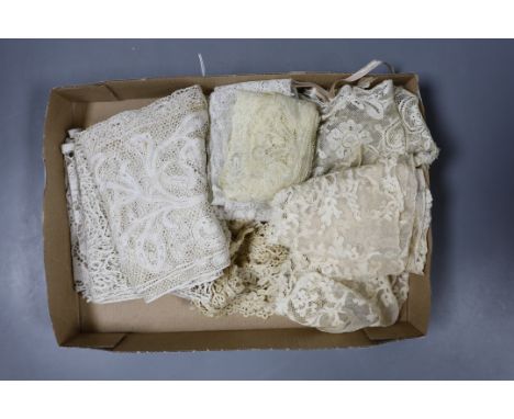 A small collection of 18th and 19th century Flemish bobbin lace trimmings.