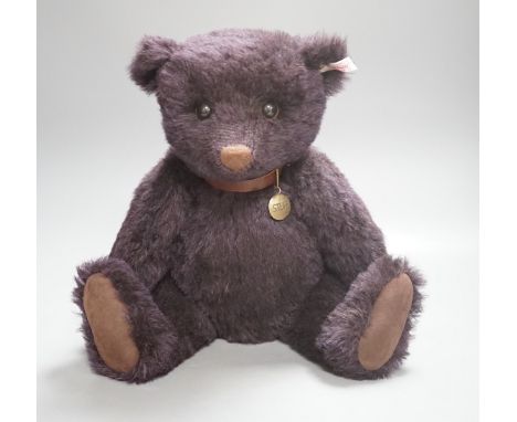 Steiff Prince Purple TradeMail Bears, box and certificate, 45cm
