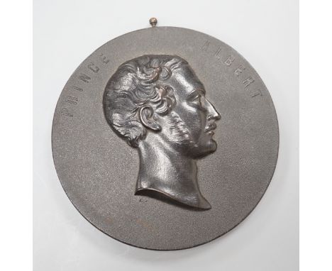 A Victorian Bois Durci portrait plaque of Prince Albert , circa 1860, attributed to Francois Lepage, 4.75ins, ex. Pinto colle