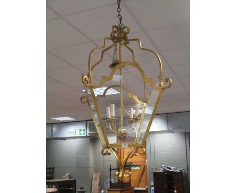 An Italian gilt brass hall lantern Approx 130cm high