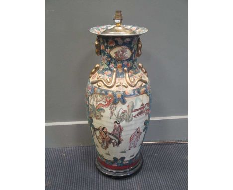 A large Japanese table lamp