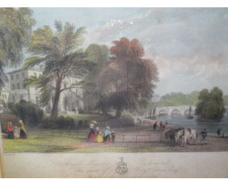 Great Gate, Trinity College, Cambridge, lithograph, 20 x 14.5cm; with a hand-coloured etching of Asgill House, Richmond by T 