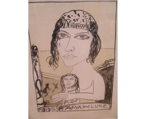 Anya and Luke Lithograph, Numbered 5/75, signed in pencil 75 x 56cm