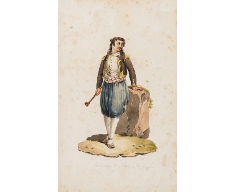 NO RESERVE Greece.- Anonymous (first half of the 19th century) Seven original studies of figures from Corfu, point of the bru