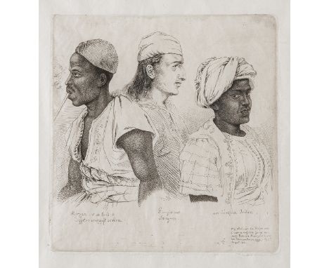NO RESERVE Middle East.- Grimm (Ludwig Emil) Drei Orientalen [Three Orientals], etching with plate tone, monogrammed and date