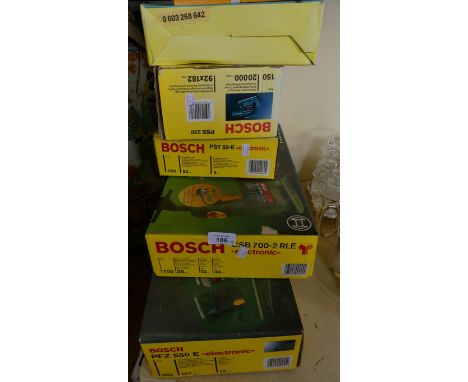 A mixed lot of various Bosch power tools to include sander, drill etc (sold electrically untested) and a further BT cordless 