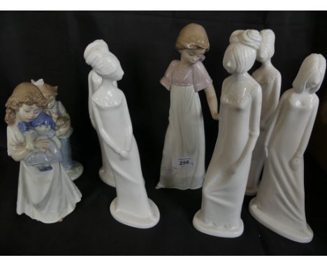 A collection of various figurines to include a range of Spode Pauline Shore figures plus three further Nao figures (8) 