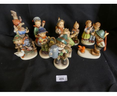 A collection of ten various Goebel models of childrenADDITIONAL INFORMATION/CONDITION REPORTone figure repaired, four figures