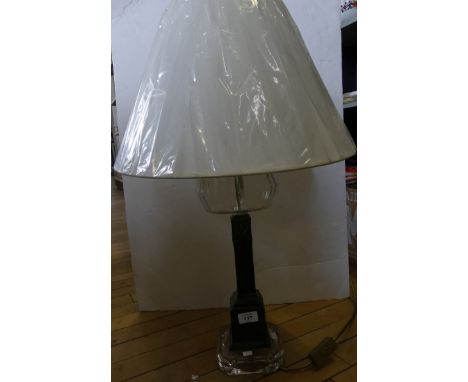 A modern table lamp on bronzed metal column (sold electrically untested) 