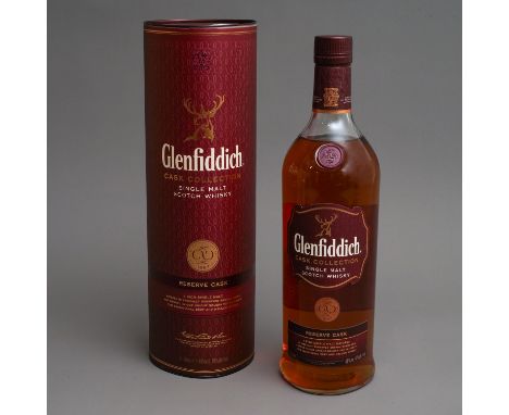 Glenfiddich. A boxed bottle of single malt Scotch whisky  