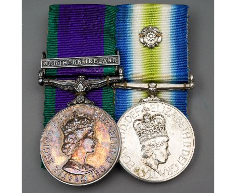 British Parachute Regiment Falklands Medal group comprising GSM 1962-2007 Northern Ireland - correctly impressed 24429828 Pte