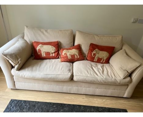 Sofa: large two seater in ivory. 233cm wide (including arms) 104 cm depth 