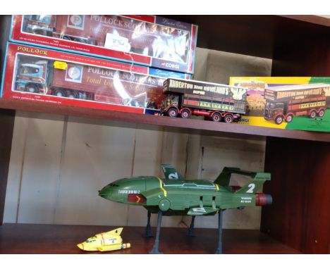 Corgi 75205 E.R.F. Pollock, 76401 Scania Pollack, 27801 Atkinson "Anderton &amp; Rowlands" in original boxes, and Vivid Toy T