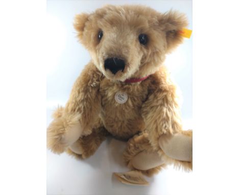 A Steiff bear: 1903 centenary classic Mr Cinnamon.  Button in ear with yellow trademark tag. Black stitched nose and felt pad