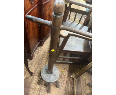 A Antique Washing dollie a Peggy-legs, Possers, or poss-stick. Late 19th century. of typical form. Provenance 80 Rose Street.