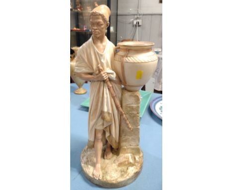 A Royal Worcester 1126 Water Carrier figure by James Hadley, circa 1884, 44cm. Royal Worcester Artist - James Hadley (1837 - 