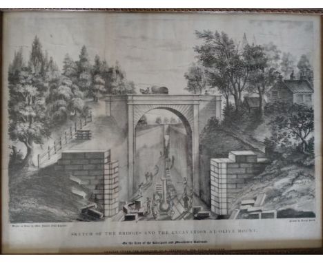 Sketch of the bridges and the excavation at Oliver Mount.  On the line of the Liverpool and Manchester railway 