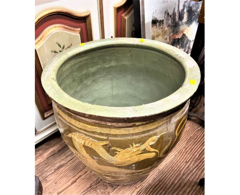 A large Vintage Pottery Jardiniere. provenance 80 rose |Street Wokingham. 