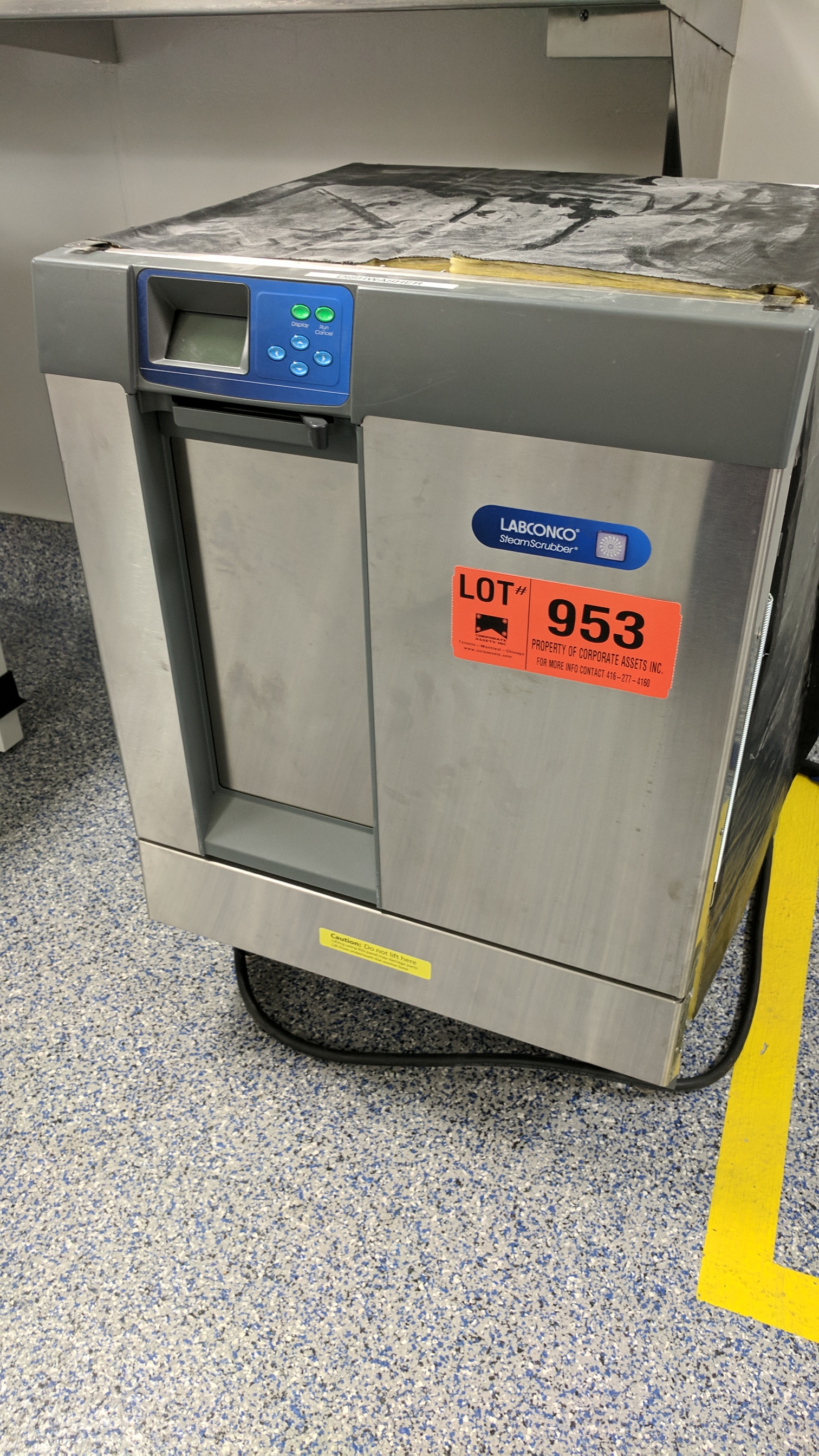 LABCONCO STEAM SCRUBBER DISHWASHER (RM 416) RIGGING FOR LOT 953