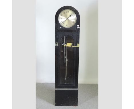 A 1930's oak cased longcase clock, with a three train movement, 182cm tall